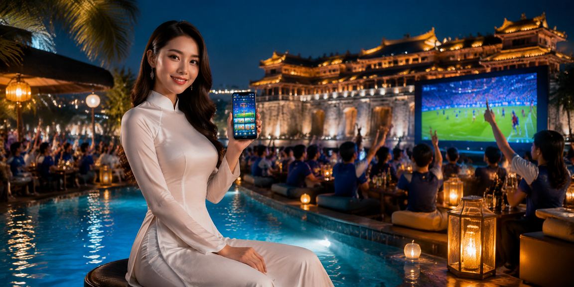 Người chơi tại Huế mặc áo dài theo dõi kết quả cá cược bóng đá trên nền tảng lv2
